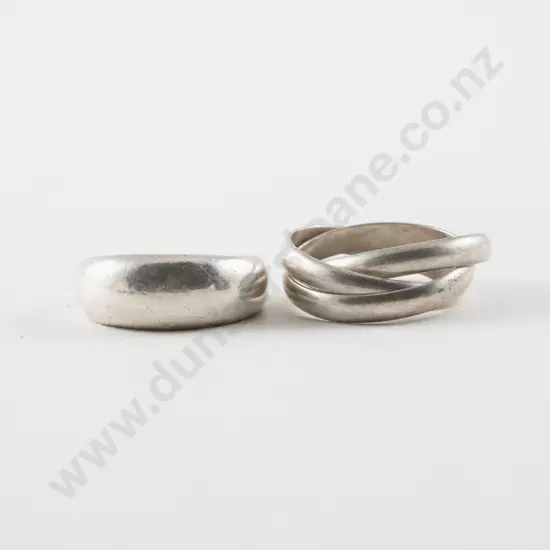S/S Russian Wedding Band and S/S Domed Band Ring