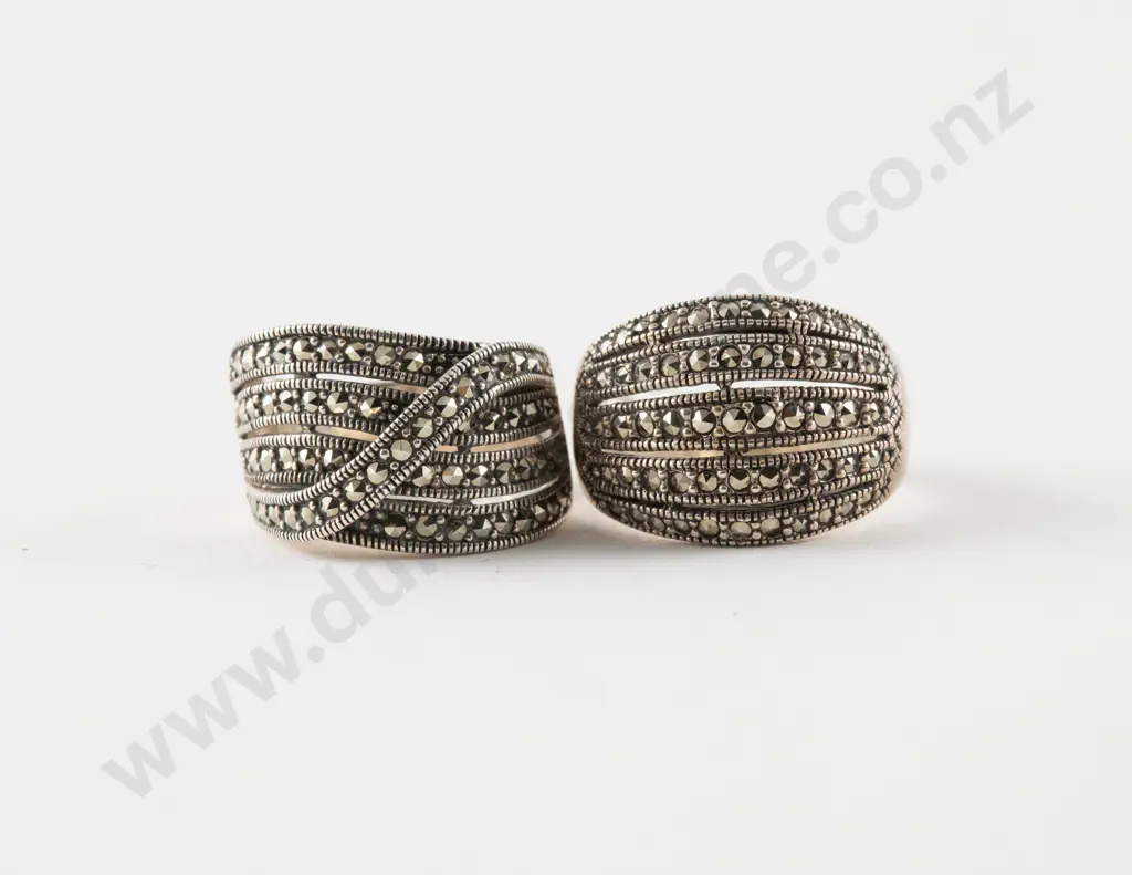 Two Swarovski S/S and Marcasite Dress Rings Image 1++