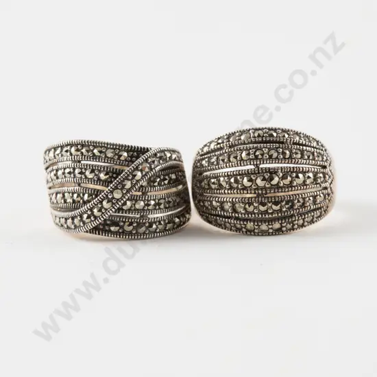 Two Swarovski S/S and Marcasite Dress Rings