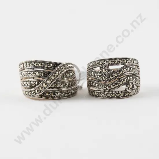 Two Swarovski S/S and Marcasite Dress Rings