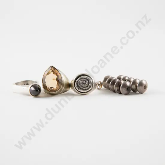 Mexican .925 Silver Pendant Drop Earrings