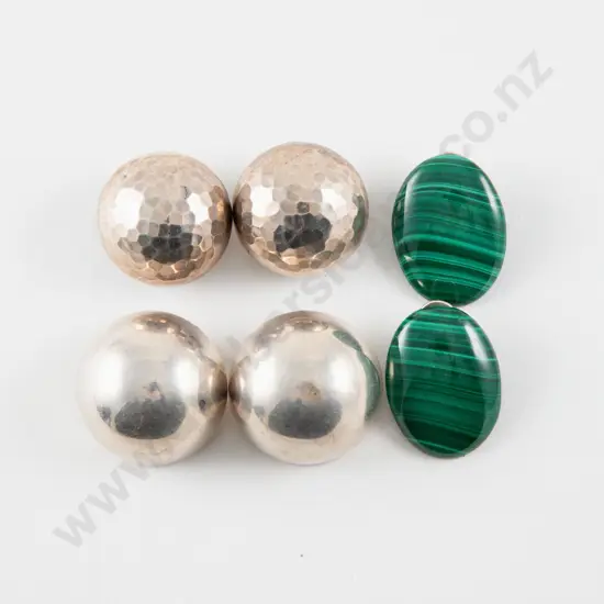 Two Pairs of Sterling Silver Clip On Earrings