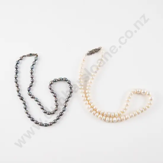 Two Single Strand Fresh Water Pearl Necklaces