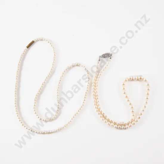 Two Single Strand Imitation Pearl Necklaces