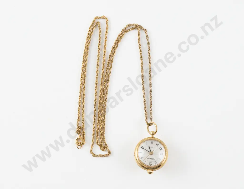 17 Jewels Classique Gold Plated 'Ball' Pendant Manual Wind Watch Image 1++