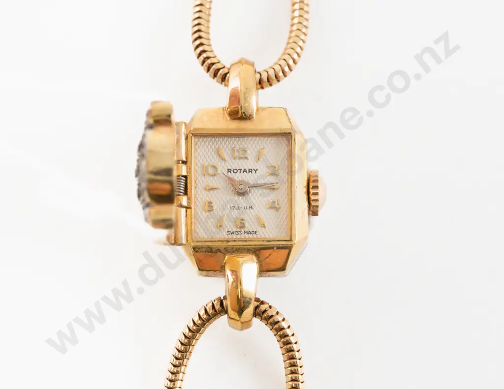 Silver Gilt Diamanté Ladies Bracelet Wrist Watch Image 1++