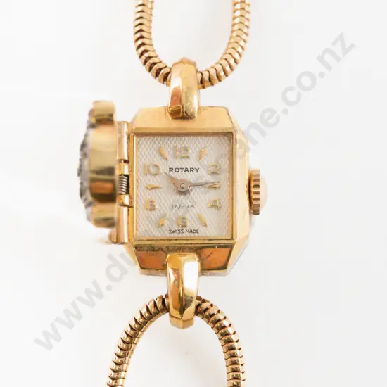 Silver Gilt Diamanté Ladies Bracelet Wrist Watch