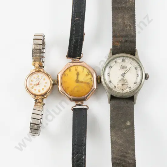 Vintage 9ct Cased Ladies Wrist Watch and Two Others