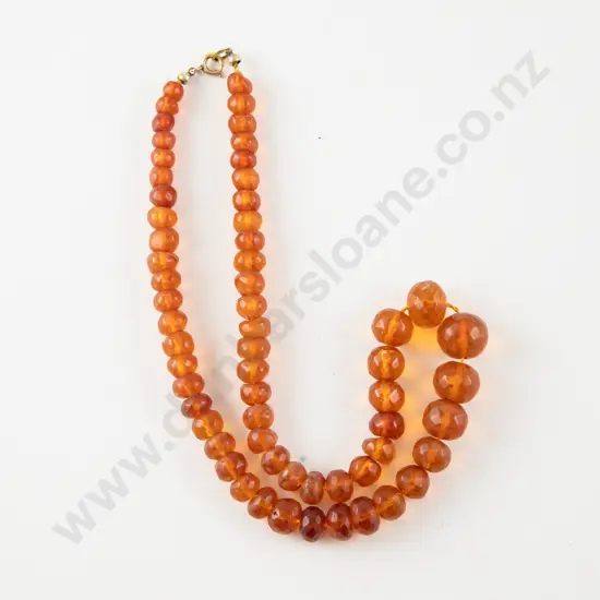 Vintage Single Strand Graduated Amber Necklace