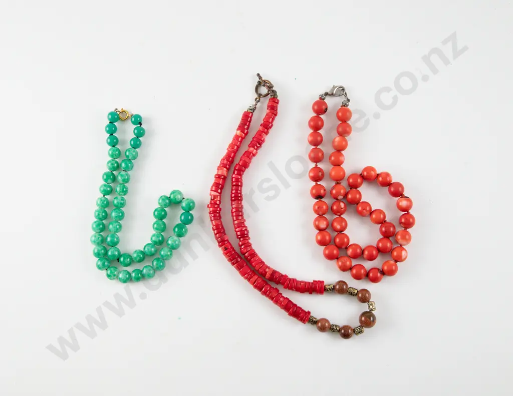 Three Single Strand Beaded Necklace Image 1++