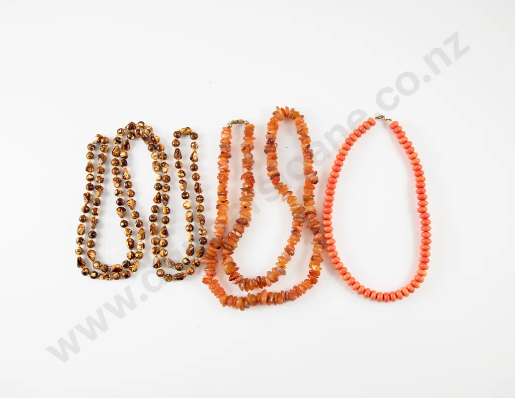 Single Strand Carnelian Bead Necklace Image 1++