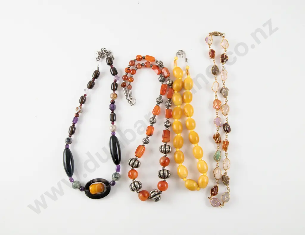 Collection of Four Various Beaded Necklaces Image 1++