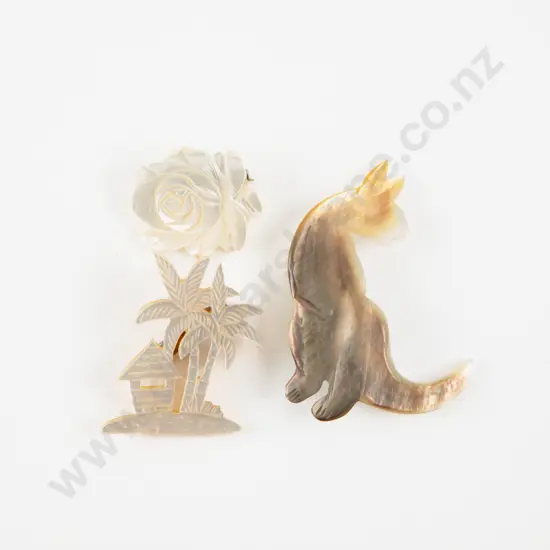 Collection of Three Vintage MOP Brooches