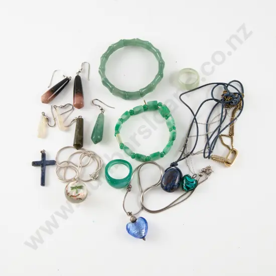 Three Murano Glass Pendants on S/S Neck Chain