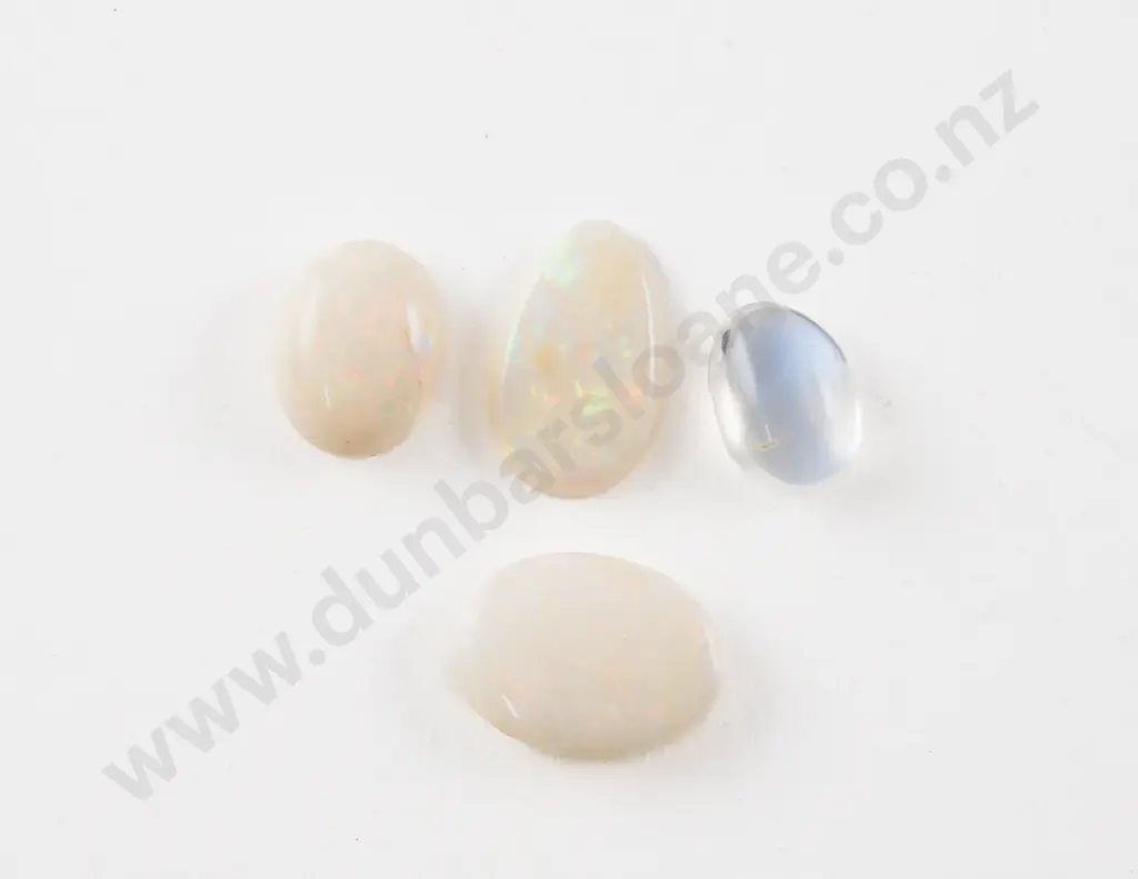 Three Unmounted Opals and One Moonstone Image 1++