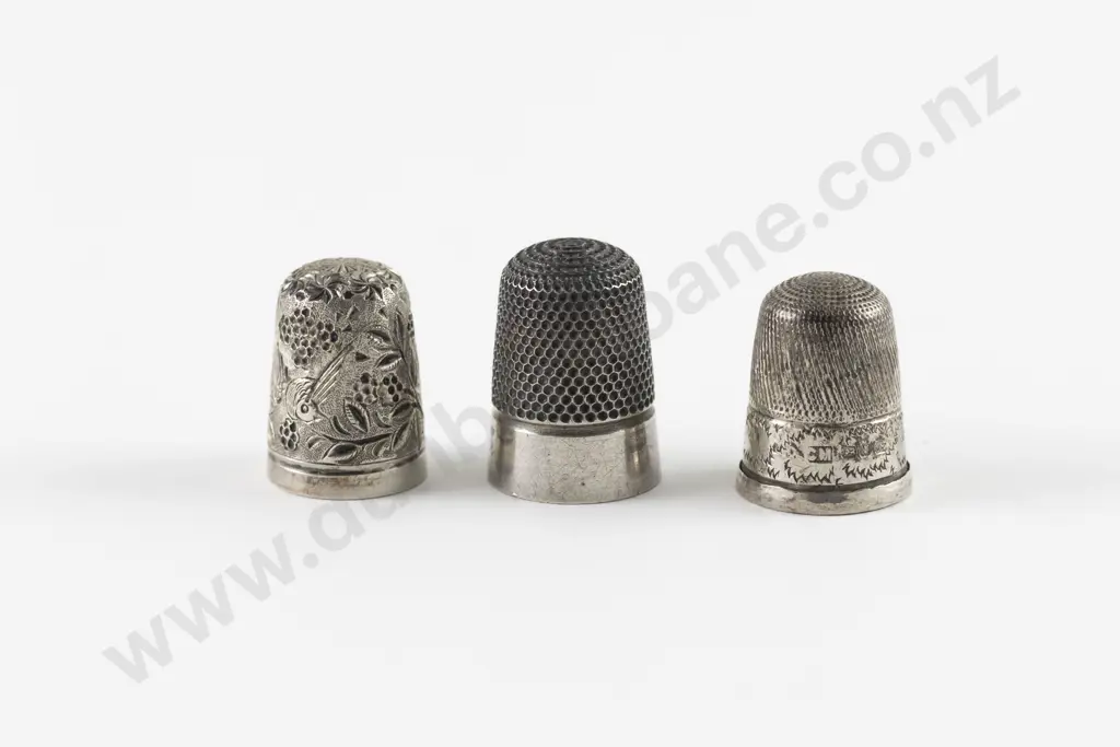 Three Antique S/S Thimbles Image 1++