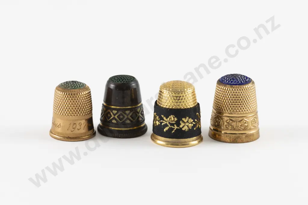 Three Gold Plated Thimbles Image 1++