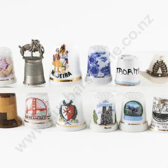 Six USA Various Thimbles and Six World City Thimbles