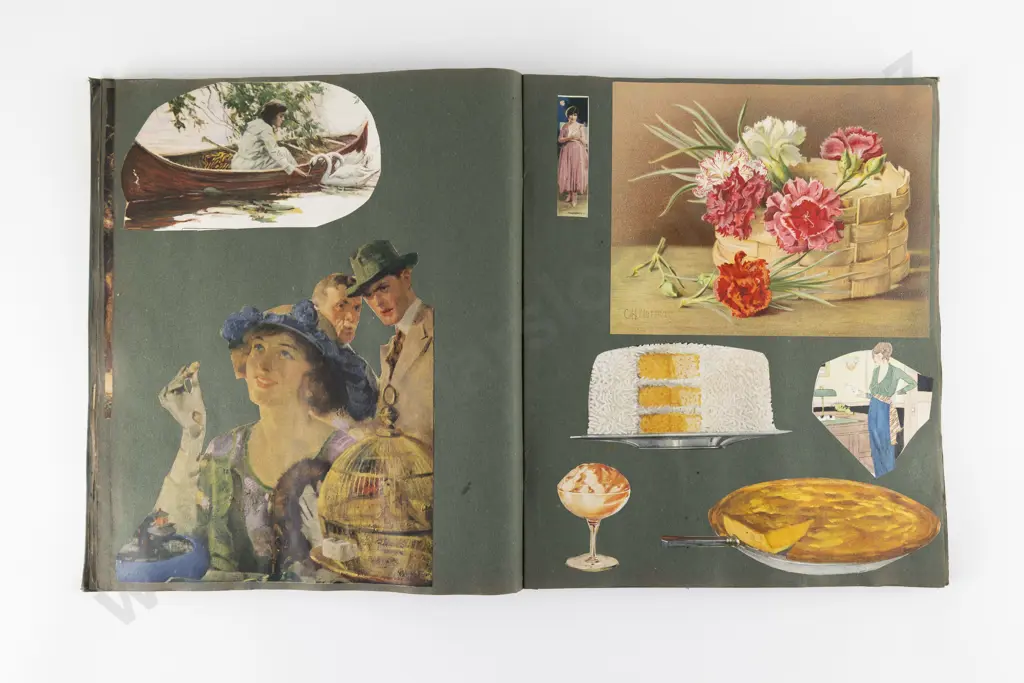 C1920's Scrap Book and Magazine Cut Outs Album Image 1++