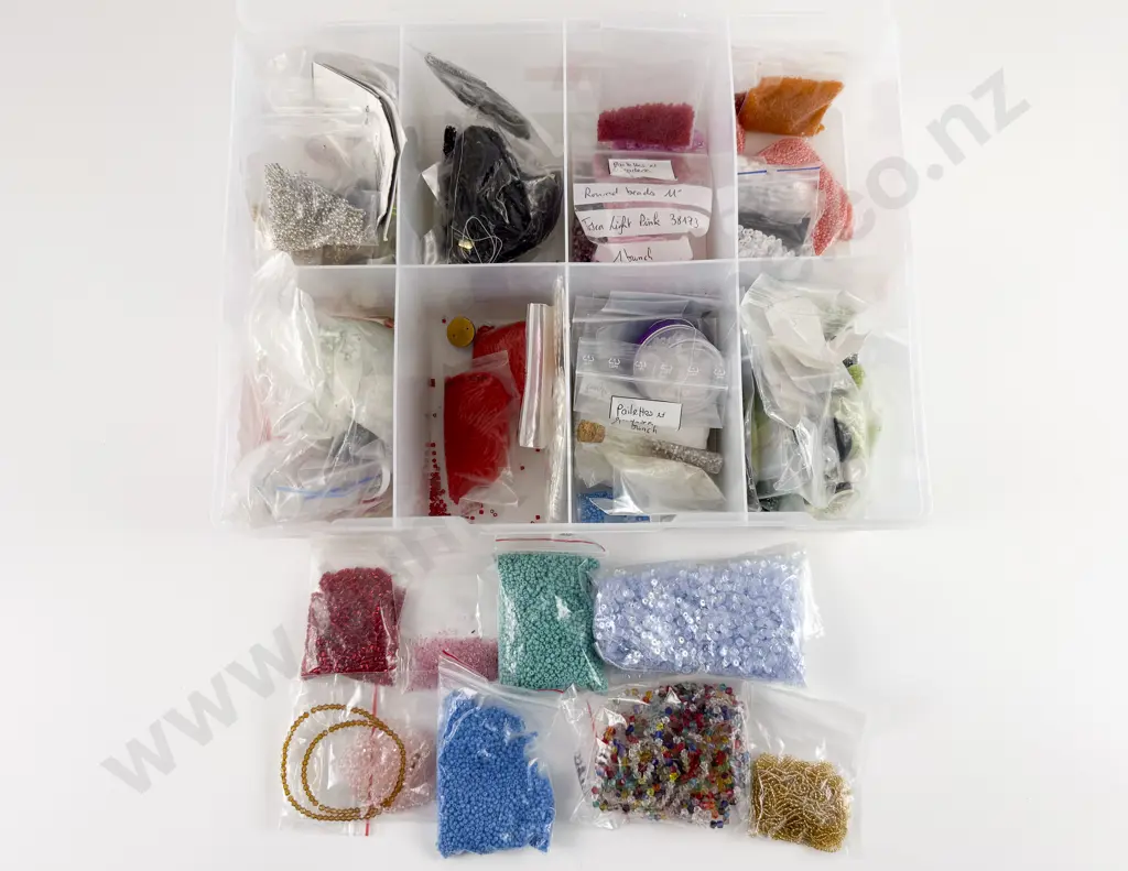 Collection of Assorted Glass Seed Beads with some Sequin and Various Image 1++