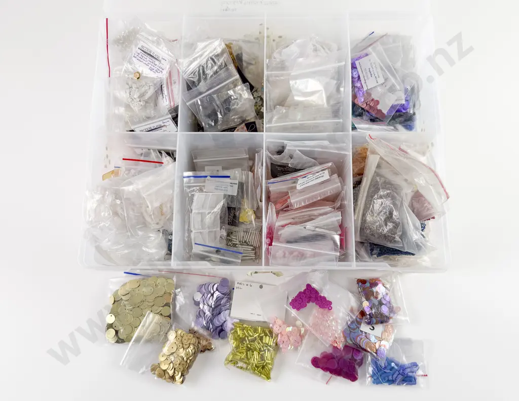 Collection of Glass Seed Beads Sequins and Assorted Image 1++