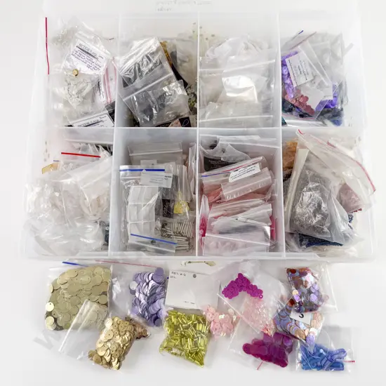 Collection of Glass Seed Beads Sequins and Assorted