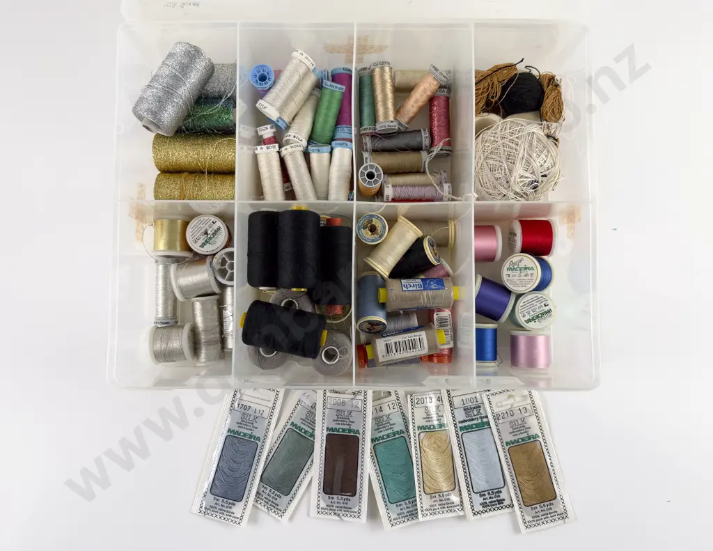 Collection of Silk and Metallic Thread and Assorted Image 1++