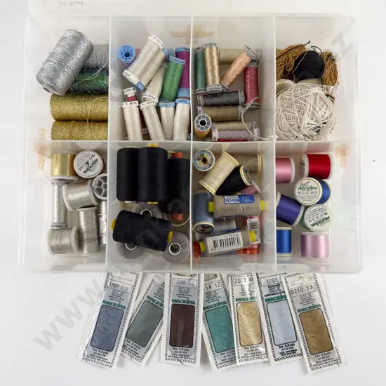 Collection of Silk and Metallic Thread and Assorted