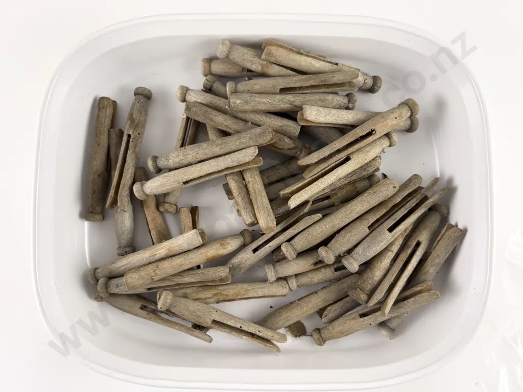 Quantity of Old Wooden Clothes Pegs for Doll Making Image 1++