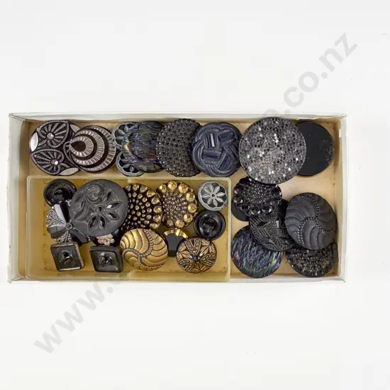 Collection of Victorian Glass Black Buttons