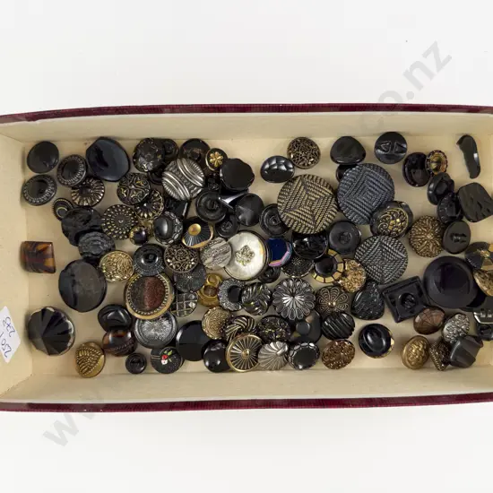 Collection of Victorian Glass Black Buttons