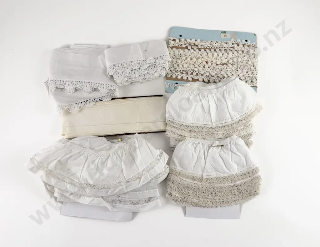 Quantity of Edwardian Linen and Crochet Petticoat Trims Image 1++