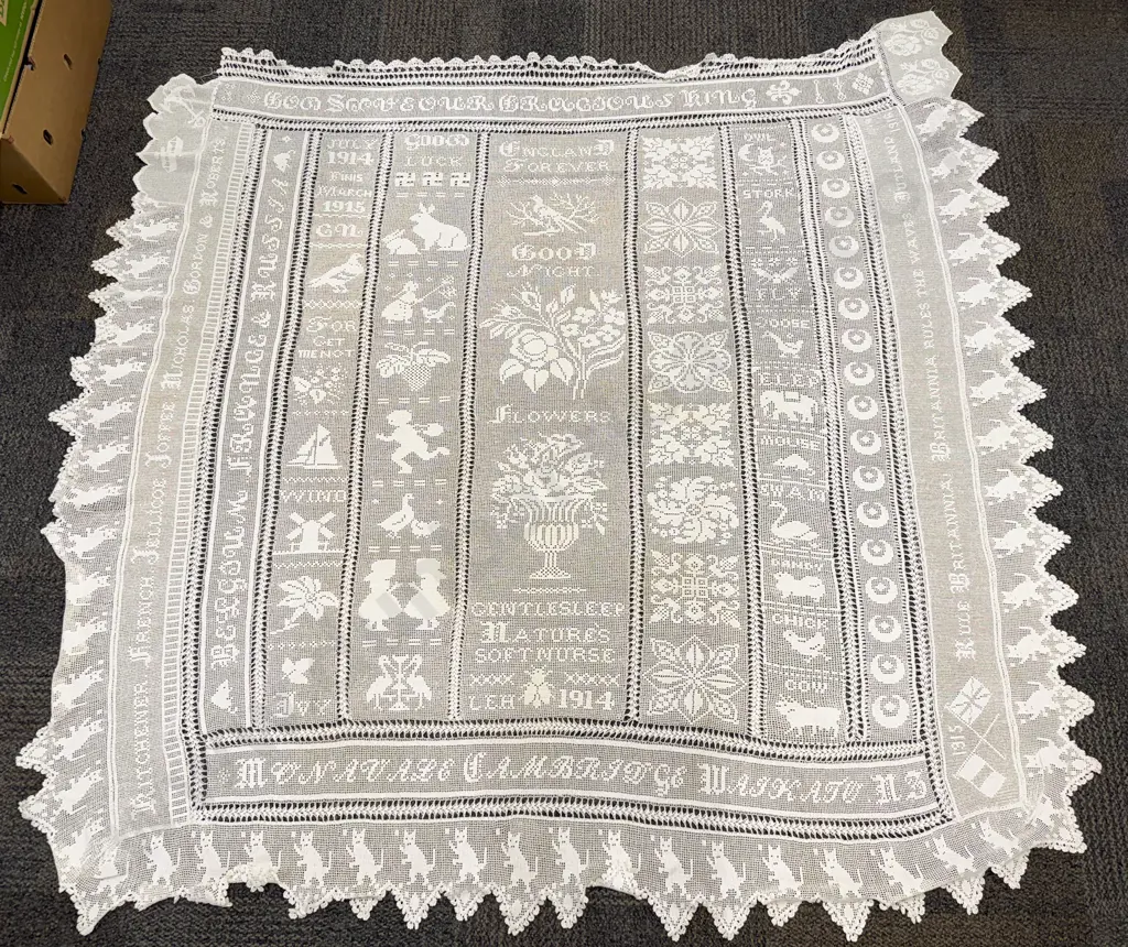 WWI Crochet Single Bed Cover Image 1++