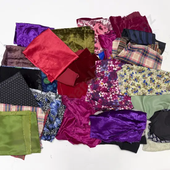 Quantity of Vintage Material Remnants incl some Velvet