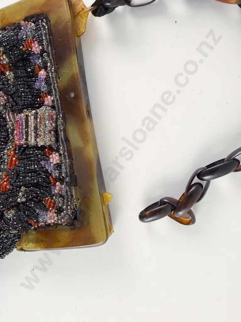 Early C20th Art Deco All Bead Embroidered Evening Purse Image 1++