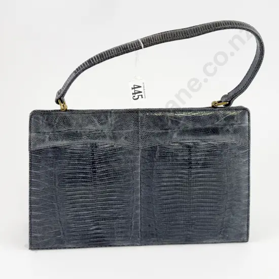 Mid C20th Dyed Blue Lizard Handbag