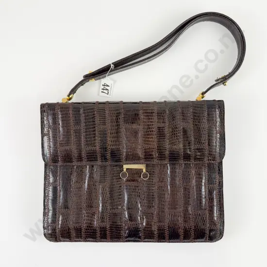 J Perez Leather and Lizard Handbag