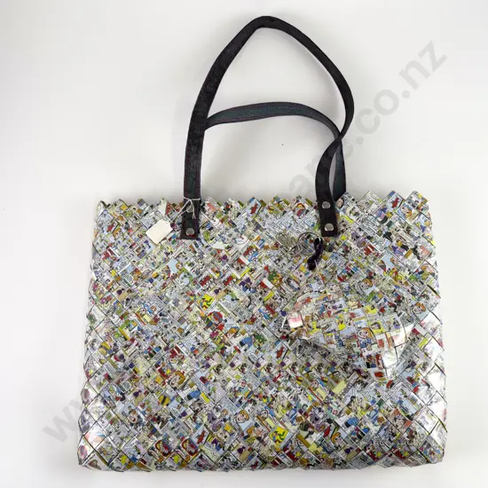 Modern Novelty Nahui Ollin Comic Strip Woven Shopping Bag