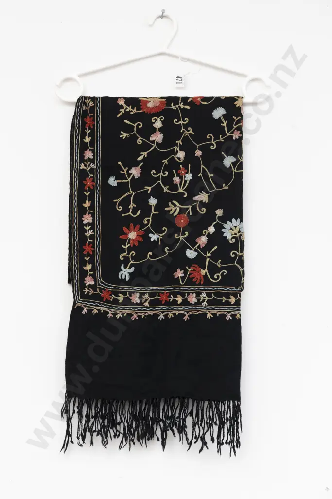 Embroidered Woollen Scarf Image 1++