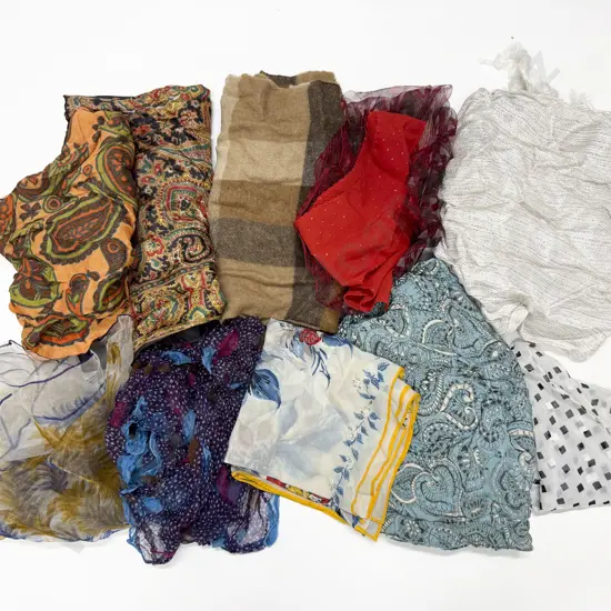 Twelve Various Mid C20th Head and Neck Scarfs