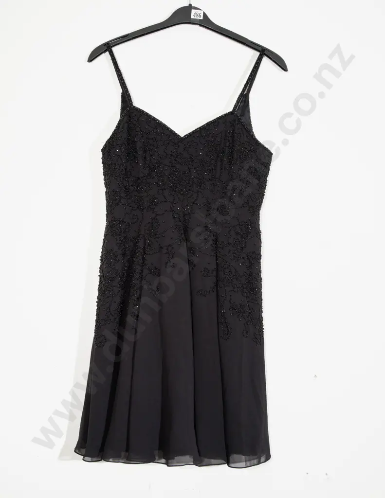 Late 1980's Hand Beaded Short Length Ball Gown Image 1++