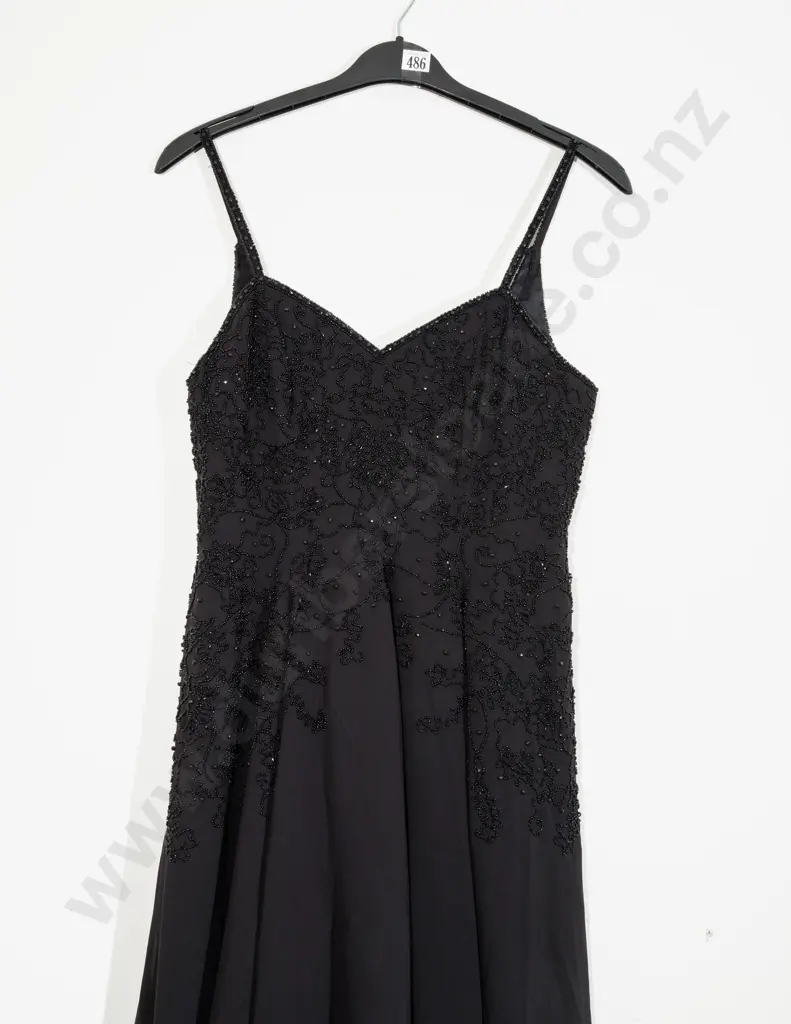 Late 1980's Hand Beaded Short Length Ball Gown Image 1++