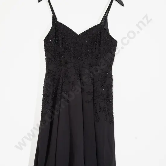 Late 1980's Hand Beaded Short Length Ball Gown