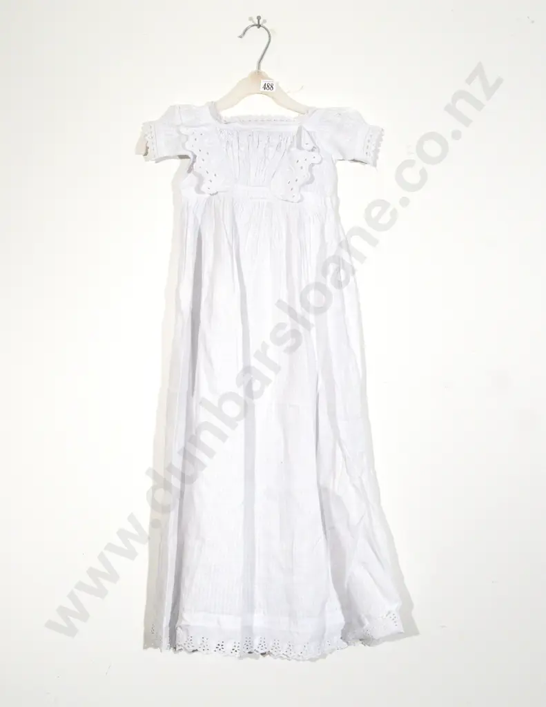 Late Victorian Fine Cotton Babies Cot Gown Image 1++