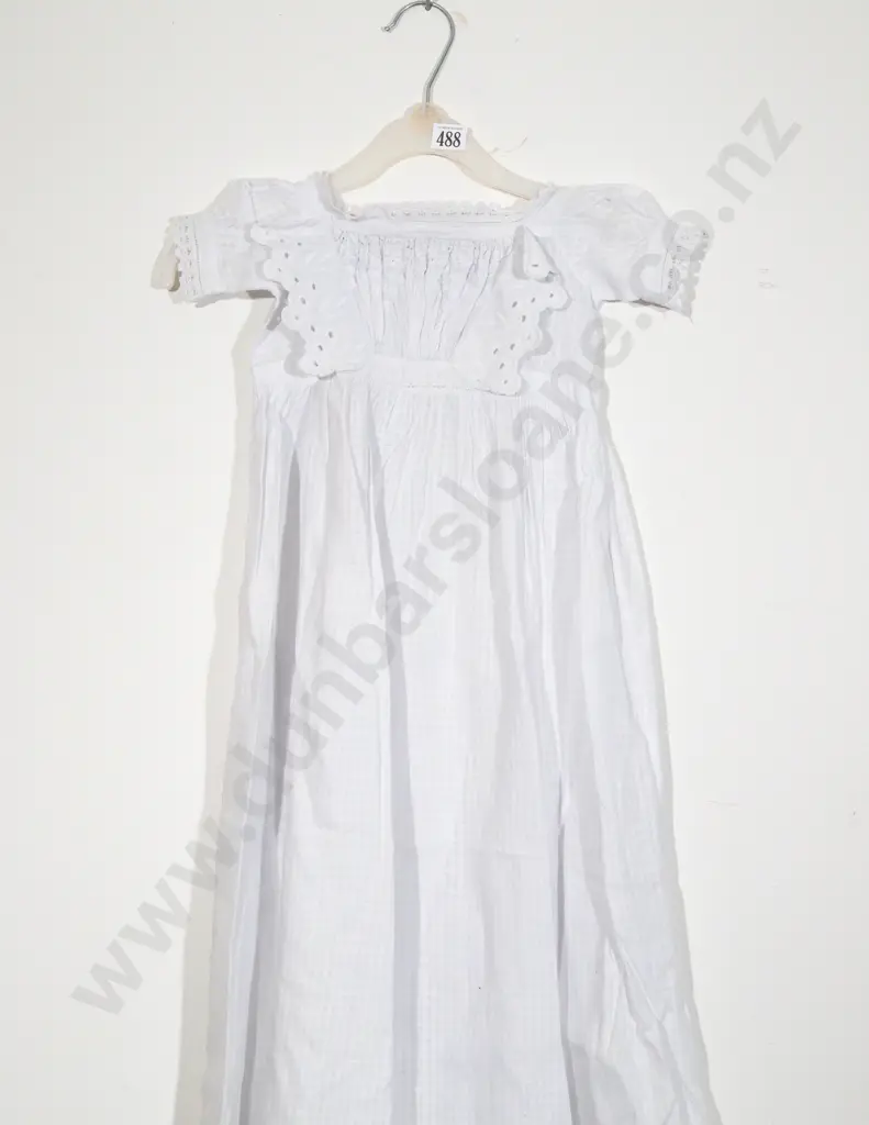 Late Victorian Fine Cotton Babies Cot Gown Image 1++