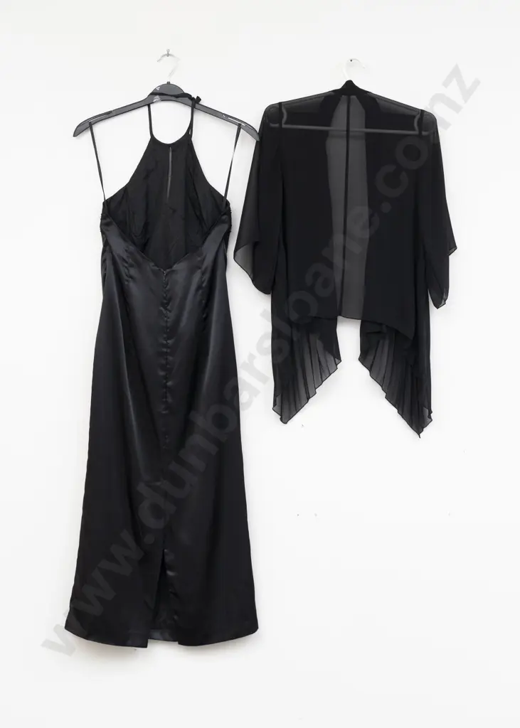 C1980s Charlotte Halton Black Beaded Evening Dress and Top Image 1++