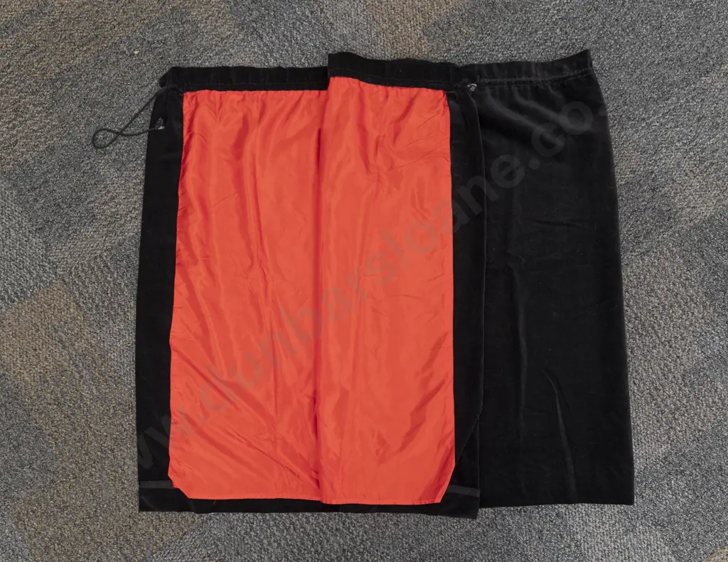 Vintage Black Velvet Red Satin Lined Cape Image 1++