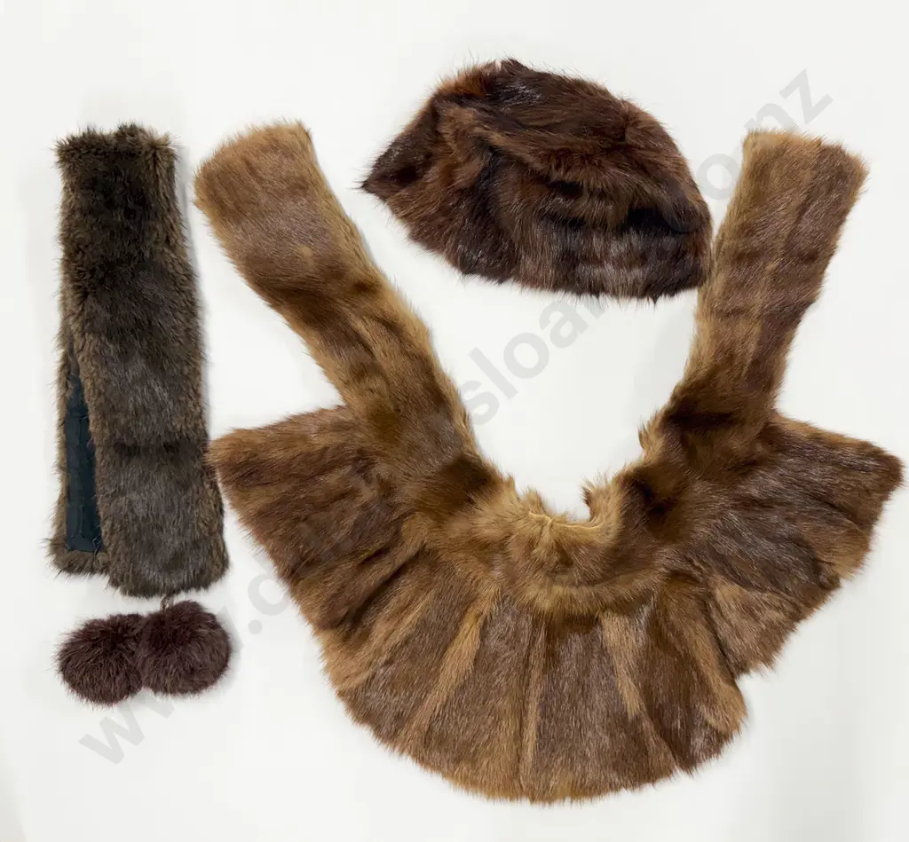 Fur Stole/Shoulder Wrap - Fur Collar Cape -Neck Wrap - Hat Image 1++