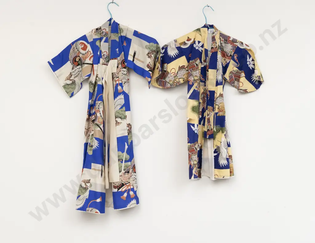 Two Post WWWII Japanese Childs Kimonos Image 1++