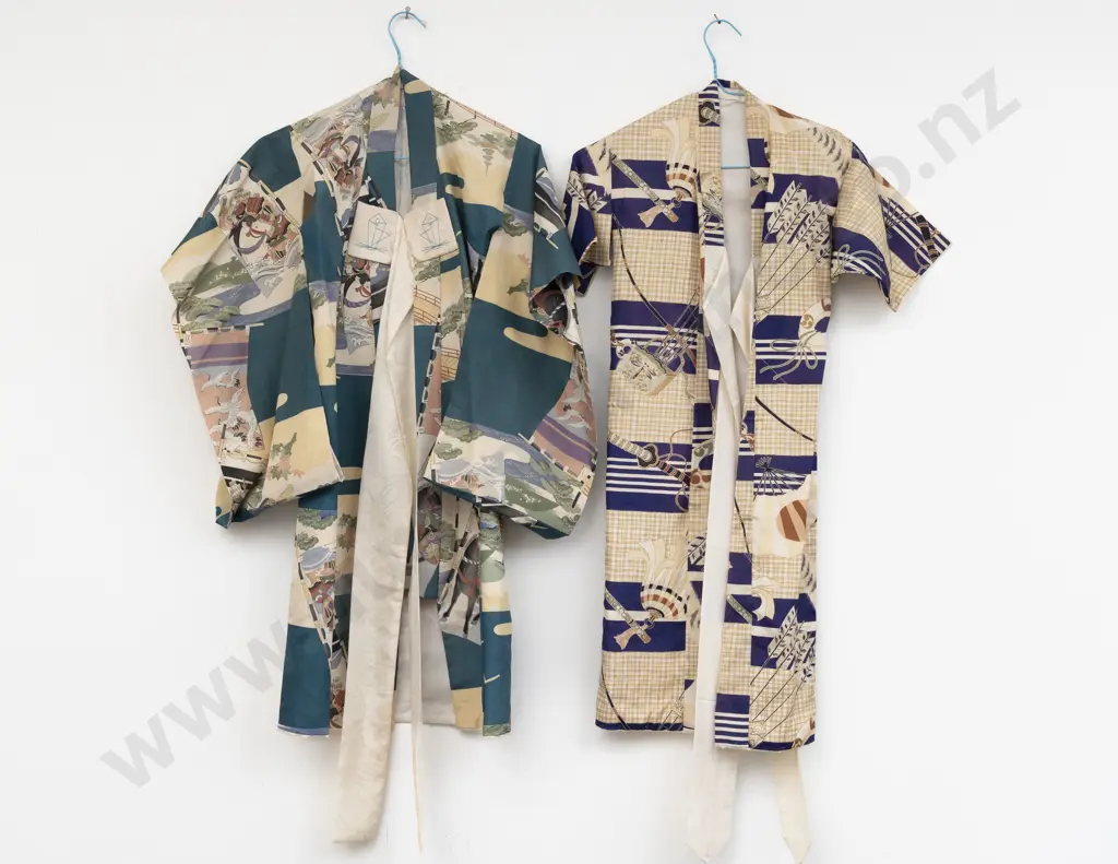 Two Post WWWII Japanese Childs Kimonos Image 1++